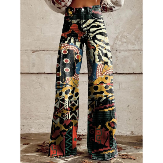 Sandra – Eclectic Art Wide-Leg Pants